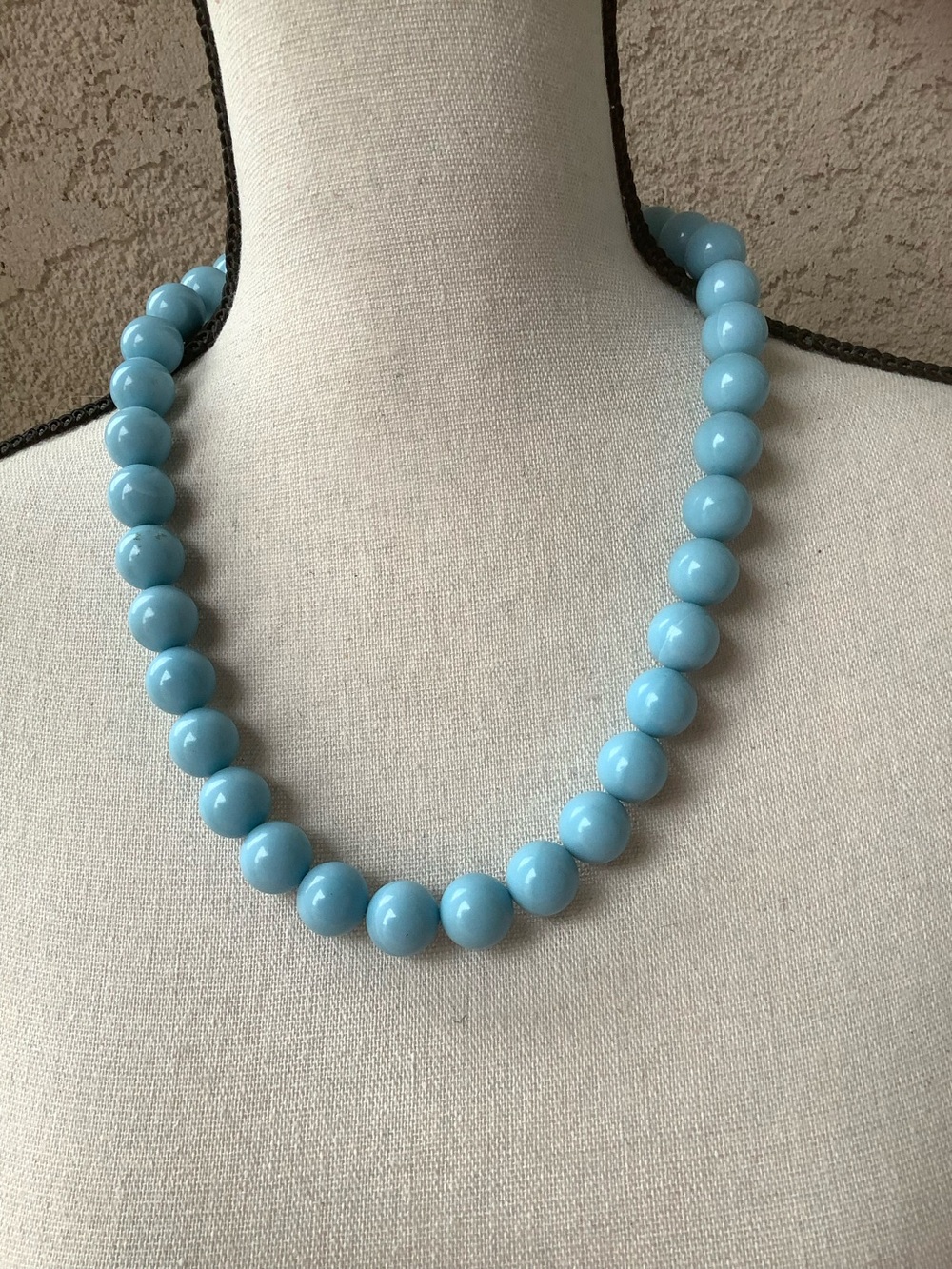 Sky blue beaded 18” necklace